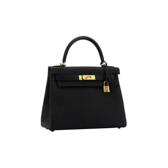 Hermès Kelly 25 black Togo leather handbag, a luxury bag for women with timeless elegance and high-quality craftsmanship.