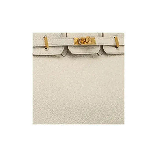 HERMES Birkin Bag in Beton Glacier White togo leather featuring silver hardware, a luxury bag with stylish elegance for women.