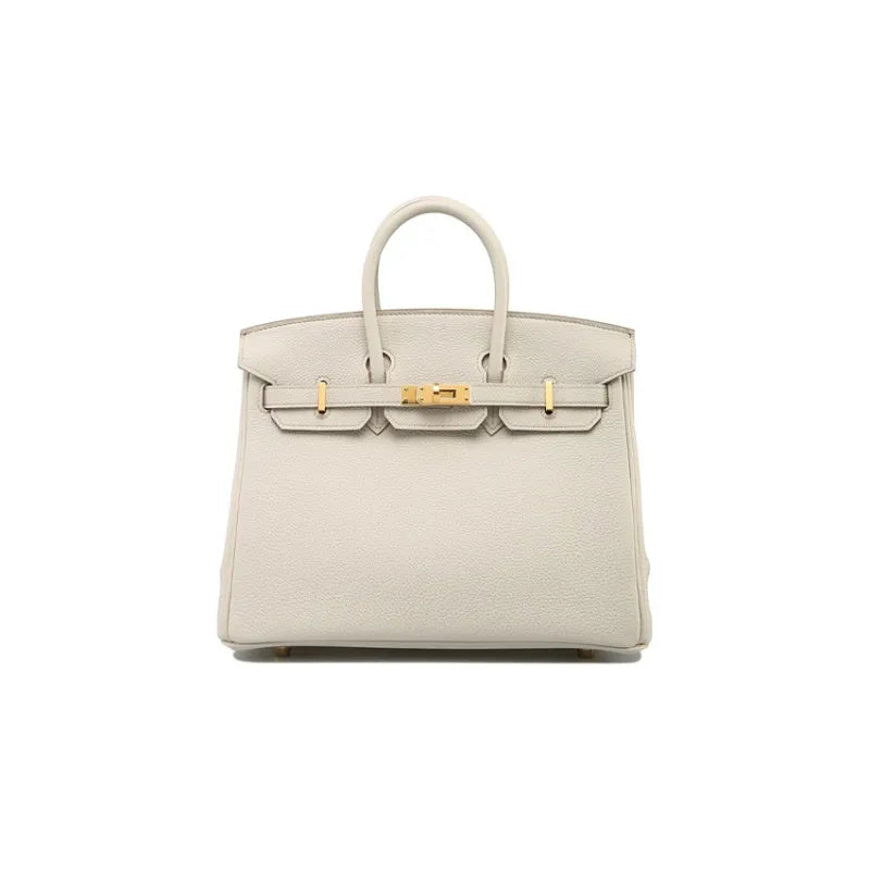 HERMES Birkin Bag Beton Glacier White togo Leather Handbag (20,25,30,35)  silver hardware