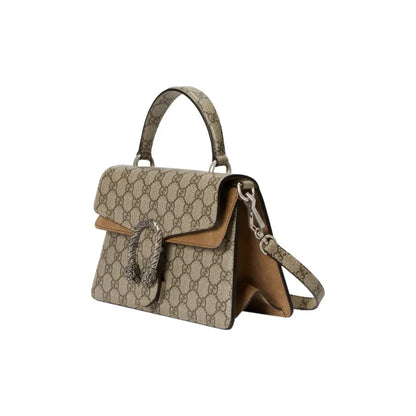 GUCCI Dionysus Canvas With Leather Shoulder Bag small with top handle